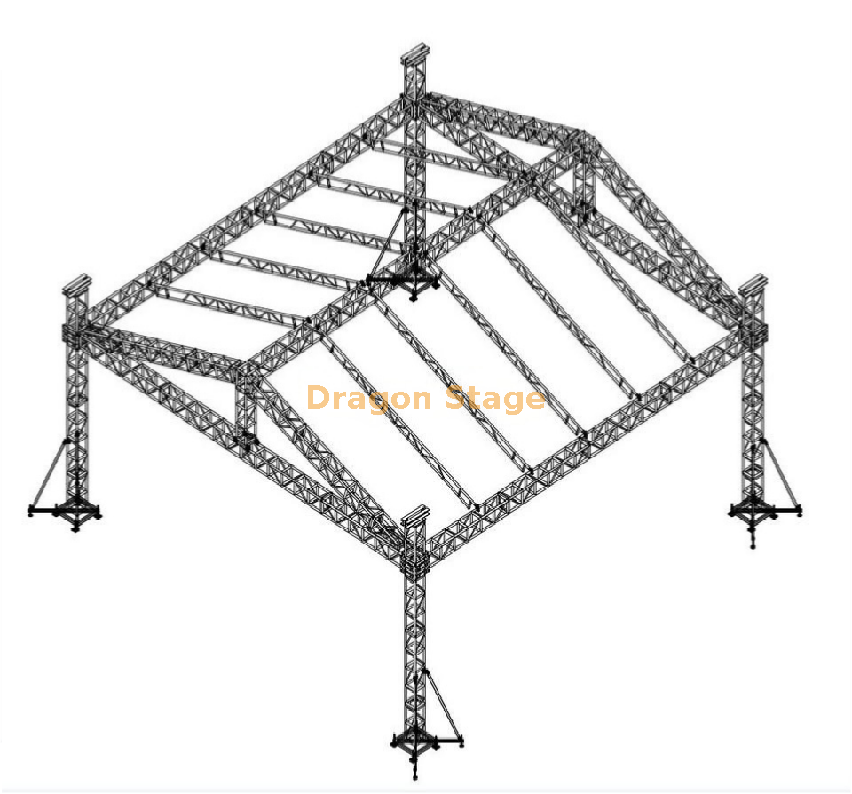 12x12x8m Heavy-Duty Aluminum Outdoor Stage Roof Truss System