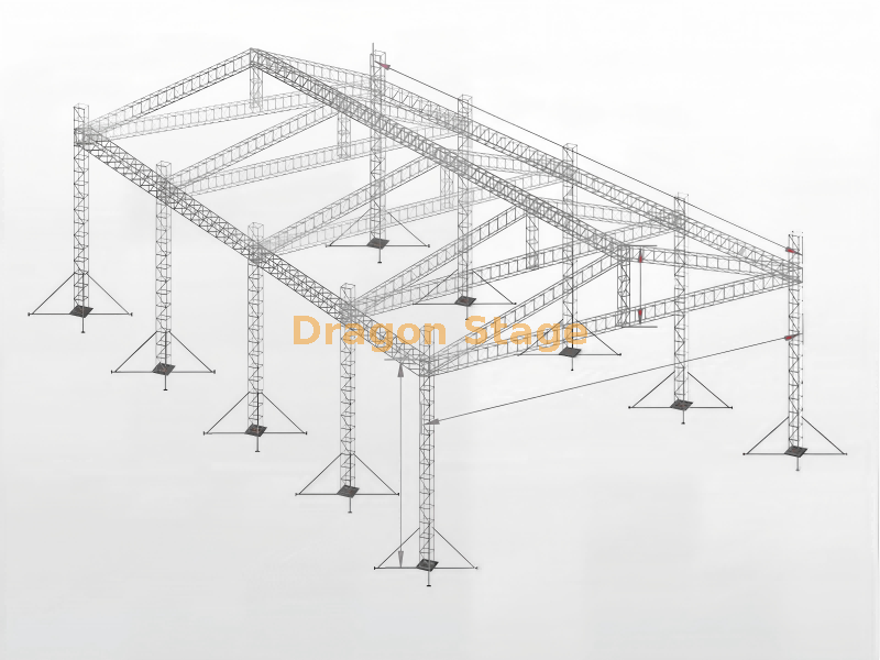 80x25x14m Large Span Aluminum Roof Truss System for Mega Events & Temporary Structures