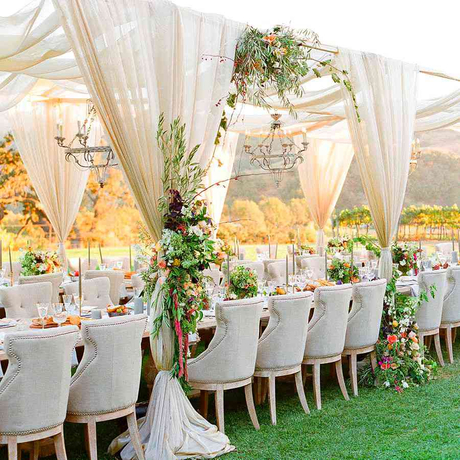 Wedding Backdrop Curtains Decoration Arch Adjustable Pipe Drape Heavy ...