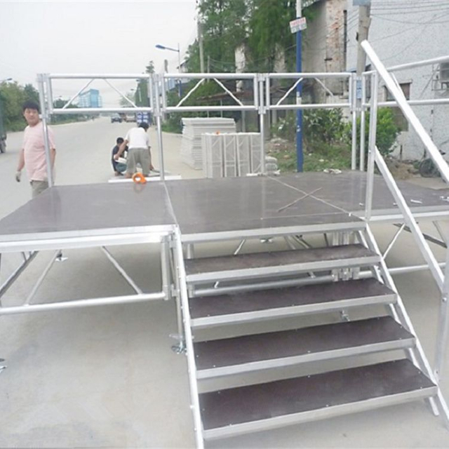 6 Pieces Custom Mini Aluminum Truss Stage with Rails 8x12ft 