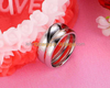 Heart-shaped couple rings, commitment titanium steel couple wedding ring