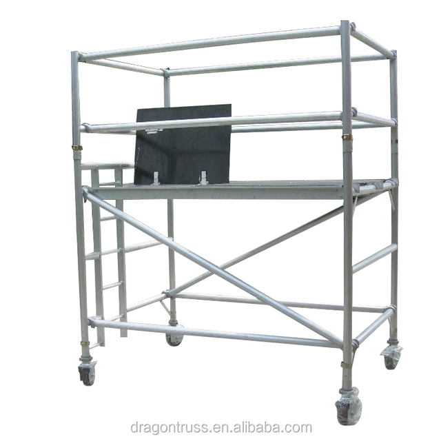 Factory Price Aluminum Portable Scaffolding with Wheels for Hospital Exterior Wall Cleaning