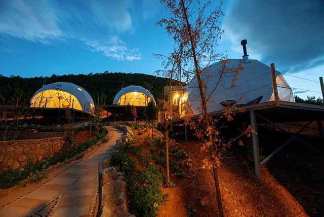 Outdoor Custom Size Luxury Dome Hotel Geodesic Dome Tent 
