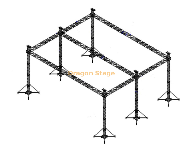 Aluminum Event Party Concert Stage Truss Outdoor Event Stages Grid Truss 80x50x20ft (24x15x6m)