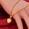 Dubai Gold 24K Elegant Style Jewelry Gold Plated Sweet Heart Pendant Necklace For Women