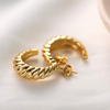 fashion jewelry stainless steel custom big twisted gold plated indian hoop earrings for women