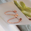 Women Fashion Accessories Custom Rose Gold Stainless Steel Chain Stud Earring