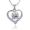 Wholesale Custom Jewelry Dainty 925 Sterling Silver Zirconia Heart Pendant Necklace For Women