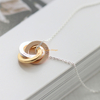 Diy Engraved Jewelry Minimalist Custom stainless steel Plated Gold Personalized Kids Name 3 Circle Connected Pendant Necklace