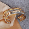 Hot Selling Armreif Inspirational IP Plating Stainless Steel Engraving Adjustable Cuff Bangle Bracelet