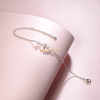 women fashion jewelry gold plated adjustable chain custom charm zircon 925 sterling silver infinity heart bracelet