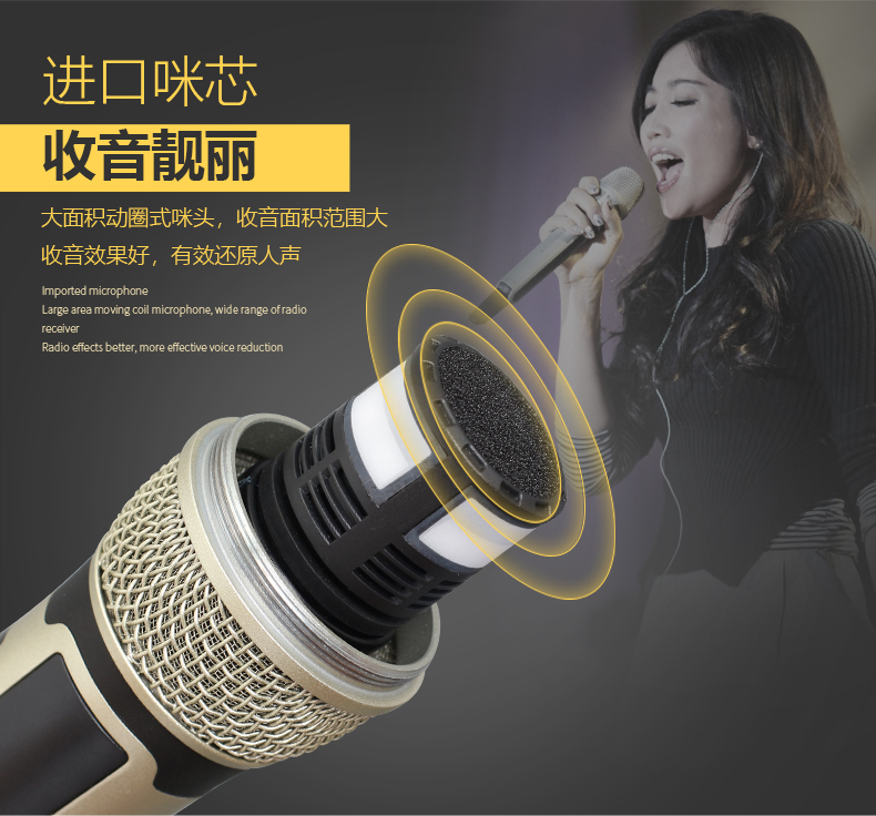 details Skm9000 professional stage performance microphone singing KTV karaoke one to two wireless microphone home (6)