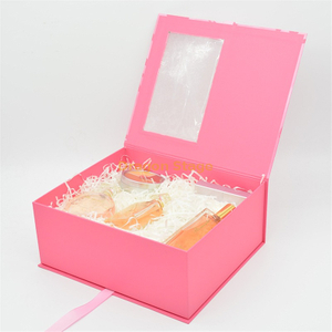 Luxury custom paper packaging gift box perfume box with clear pvc window