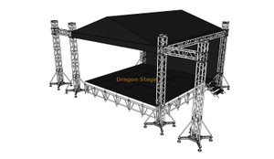 Aluminum Lighting Dj Trusses over Stage Design Truss Display 8x5x4m with Speakers Wings 2m