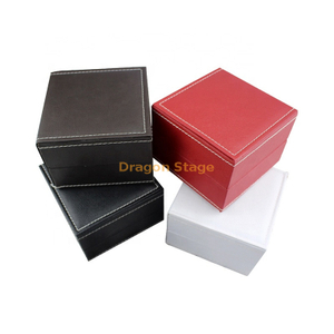 Wooden Box factory customized luxury custom black red white pu leather watch box
