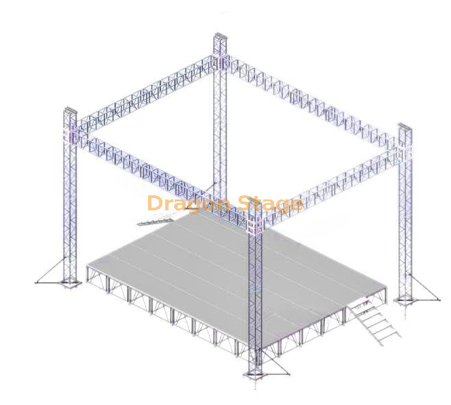 Aluminum Small Outdoor Concert Booth Event Truss 7x7x3.5m