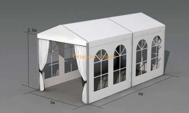 Aluminum Small Party Event Marquee Tent 6x3m Height 2.6m