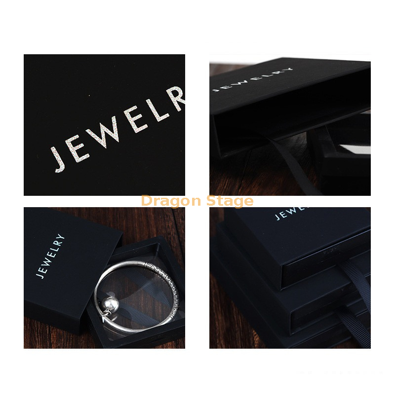 Custom Logo Flip Cover Clear Jewelry Box With Drawer Packaging Box