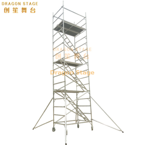 1.35x2x4.29 M Aluminum Wooden Double Aluminum Double Scaffolding with Climbing Ladder