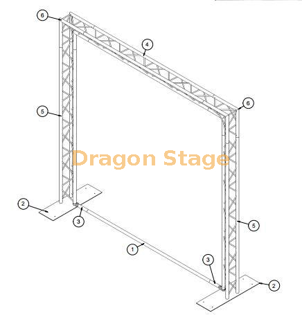 Aluminum Chauvel Goal Post Kit Gentry Dj Lighting Truss 4x4m Triangle Truss