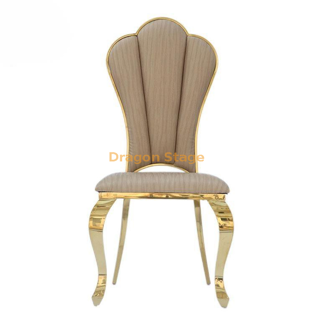Italian Light Luxury Stainless Steel Gold Dining Chair, Living Room Chair, Hotel Back chair Furniture, Gold Electroplated Hotel Dining Chair