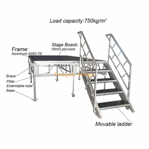 Assembly Aluminum Stage / Mobile Concert Stage / Portable Stage Platform 17x4m