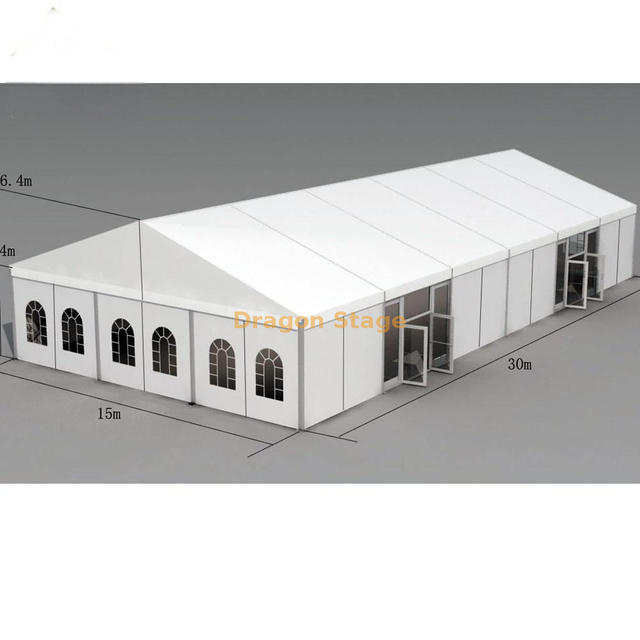 15x30m Waterproof Clear Outdoor Catering Event Tent with Door and Windows