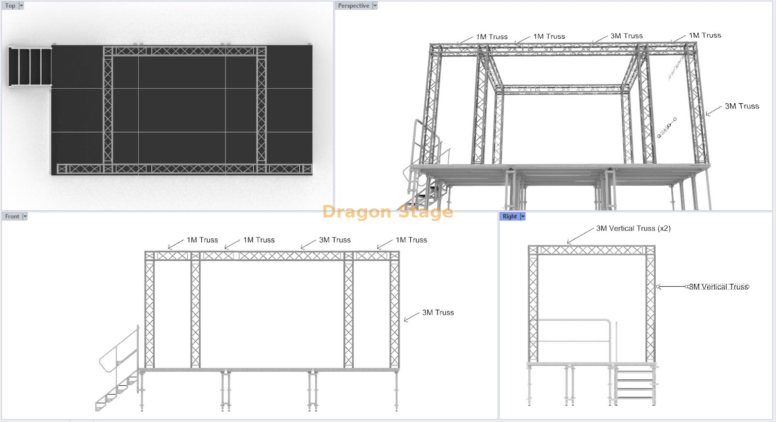 Trailer Global Truss Stage Outdoor Roof Truss