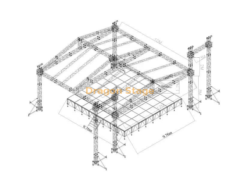 Aluminum Concert Aluminum Light Sound Truss 12x10x11m