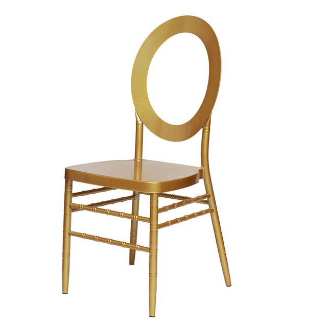 Direct supply of new metal round back bamboo chairs for weddings, outdoor wedding chairs, hotel banquet round back dining chairs