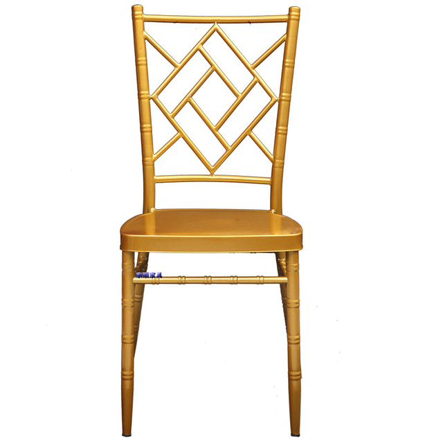 Manufacturer Directly Issued Metal Hotel Bamboo Chair, Gorgeous Outdoor Wedding Chair, Iron Mesh Back Chair, Hotel Furniture