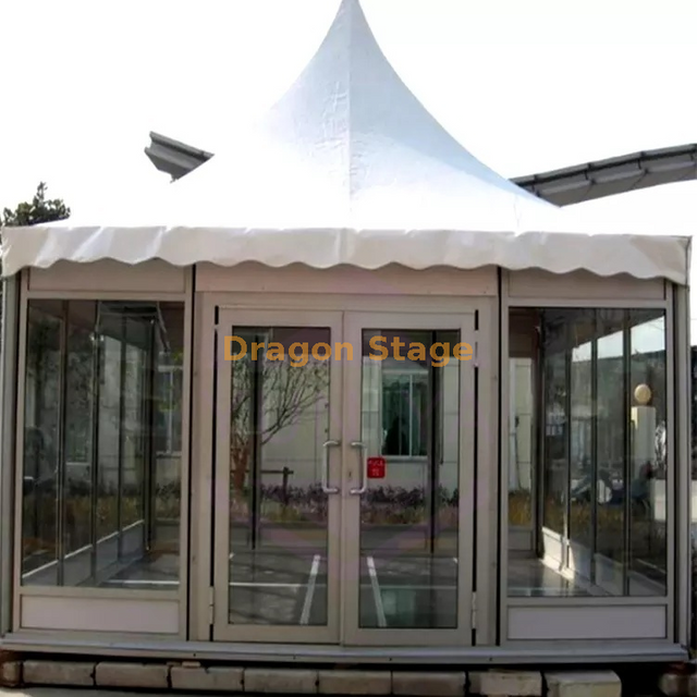 Pagoda 6x6m Roof Outdoor Exhibition Tent For Event With Glass Wall