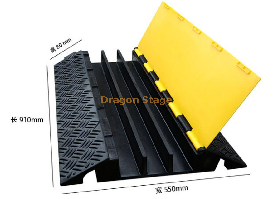3-hole Rubber Cable Ramp for Stage Equipment (4)