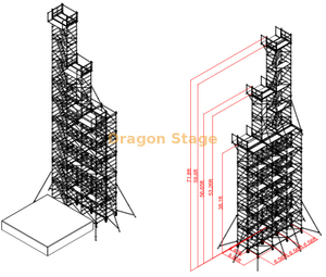 1.35m Wide 2m Deep 22m High Scaffolding Platform for Diving
