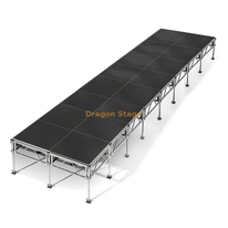 32' x 8' Modular Aluminum Mobile Stage System - Height Adjustable (0.4m - 2m)