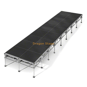 32' x 8' Modular Aluminum Mobile Stage System - Height Adjustable (0.4m - 2m)