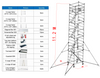 1.35x2x11.28m Aluminum 45 Degree Ladder Scaffolding Tower