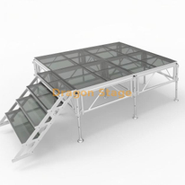 Portable Aluminum Acrylic Wedding Platform 2.44x2.44m Height 0.4-0.8m