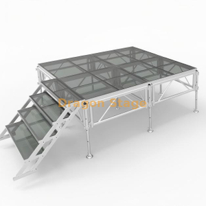 Portable Aluminum Acrylic Wedding Platform 2.44x2.44m Height 0.4-0.8m