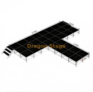 9.76x8.54m Professional T-Shape Aluminum Concert Stage | Adjustable 0.4m–0.8m Modular Runway System