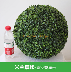 Simulated Plant Grass Ball Milan Ball Plastic Green Plant Ceiling Decoration Fake Flowers Milan Grass Ball - Diameter 38 cm