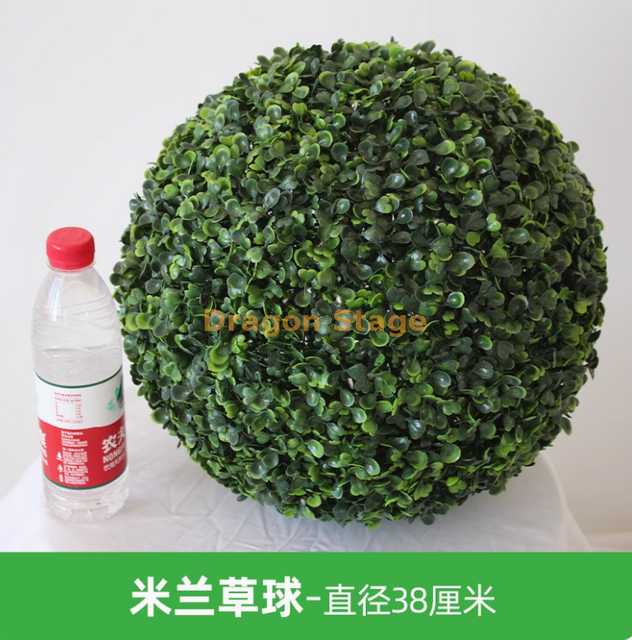 Simulated Plant Grass Ball Milan Ball Plastic Green Plant Ceiling Decoration Fake Flowers Milan Grass Ball - Diameter 38 cm