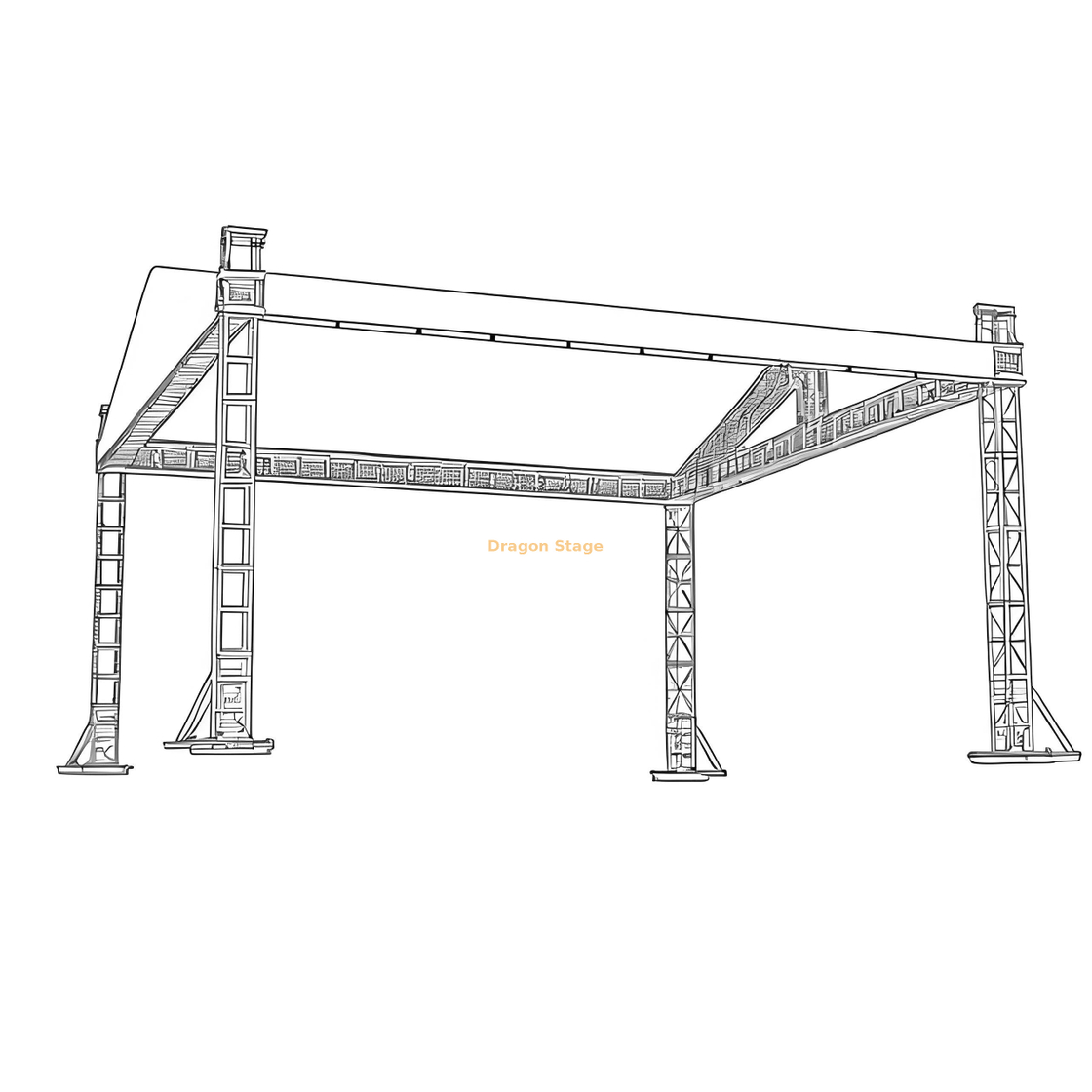 Aluminum Event Pitched Truss Roof Sloped Truss Roof 18x8x3m