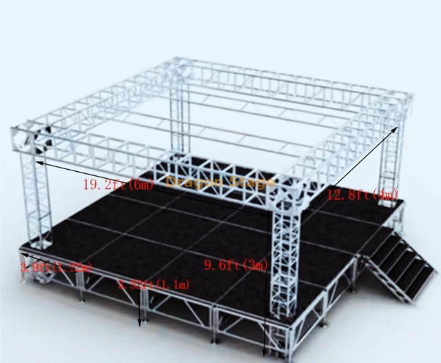 Portable Aluminum 4ft*4ft Stage Platform for Event Concert 4.88x4.88m