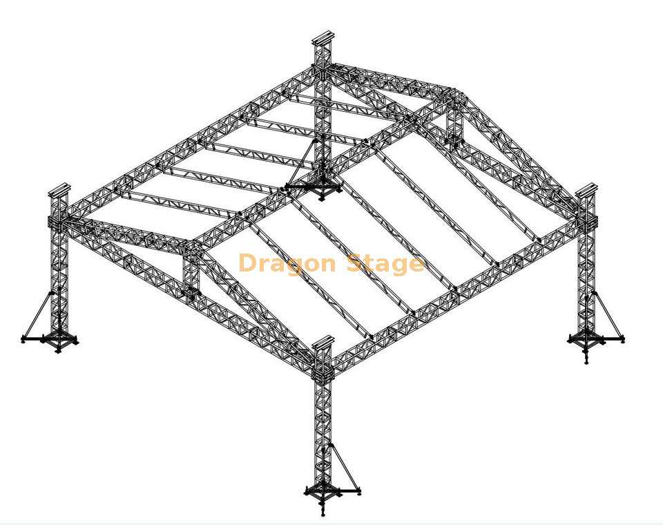 Custom Outdoor Pitch Roof Truss Structure 8x7x5m for Concerts & Events