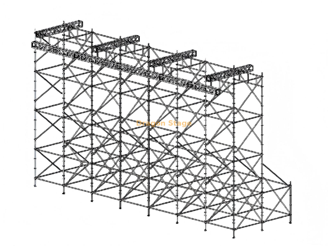 14x4x8m Double-Row Ringlock LED Screen Hanging Structure with 14m Truss Beam