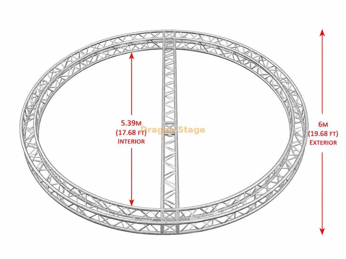 6m Diameter Custom Circular Aluminum Lighting Truss Ring with Center Support Beam