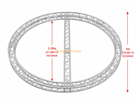 6m Diameter Custom Circular Aluminum Lighting Truss Ring with Center Support Beam
