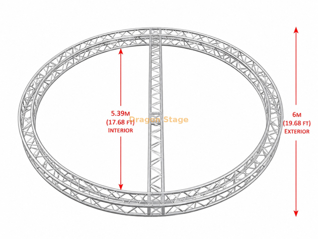 6m Diameter Custom Circular Aluminum Lighting Truss Ring with Center Support Beam