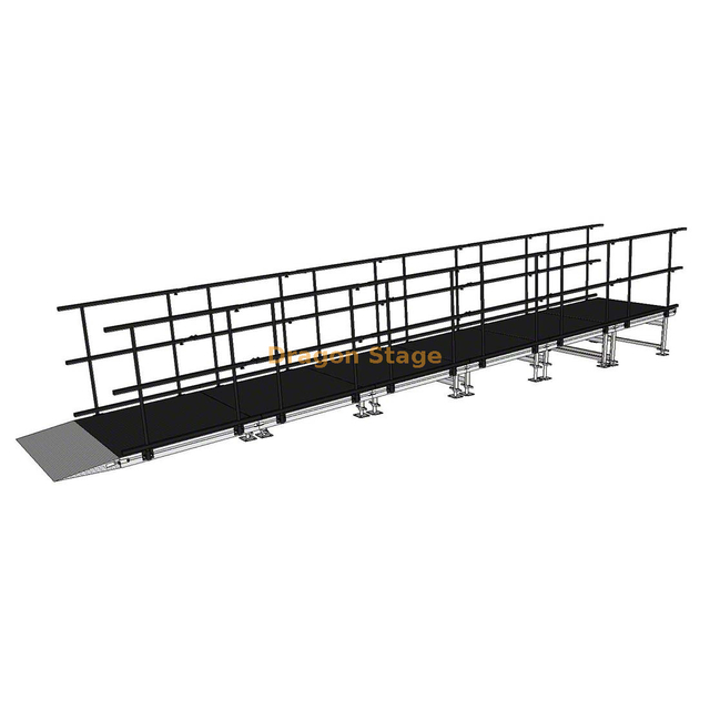 7.84x1.23m Narrow Straight Aluminum Performer & Crew Access Ramp for Event Stages